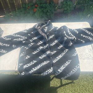 Black and white balenciaga coat